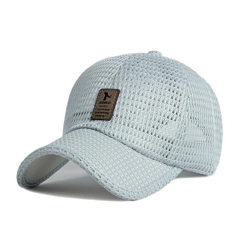 

Весенне-летняя солнцезащитная сетчатая кепка, мужские уличные шапки для гольфа и рыбалки, дышащая бейсболка, спортивная кепка Snapback, шляпа для мужчин 55-60cm светло-серый