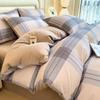 Sleep Grid Digital Printed Cotton Thickened Woolen Four Piece Set