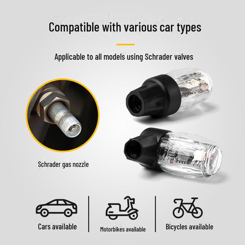 Decorative Colorful Wheel Tire Light Sensor Cap for Cars, Bikes & Motorcycles