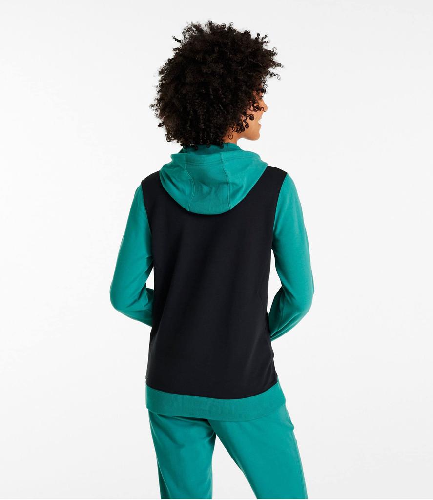 Cozy Camp US Size Warm 1000139126 L.L.Bean Women's Hoodie, Colorblock, Fit, Regular, Small, Teal/Midnight Black, Multicolor,