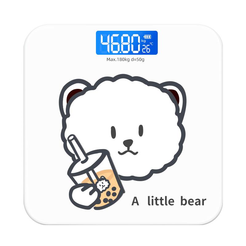 Cartoon Bear Bathroom Scales Led Body Weight Scale Electronic Balance Realme Digital Scale Bascula Smart Pesa Floor Scales