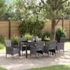 VidaXL Set of 2 Garden Chairs In Grey Poly Rattan with Dark Cushions, Comfortable and Weather-Resistant 3379734