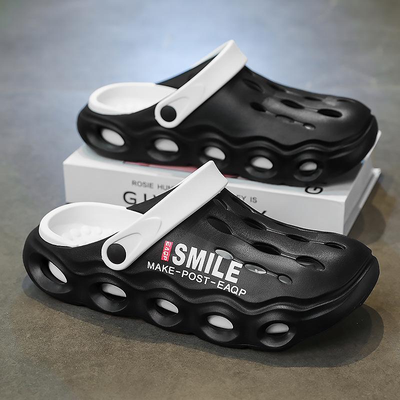 Slippers men's 2025 summer men's fashion bag head hole shoes outdoor casual cool slippers two wear Korean version of beach shoes