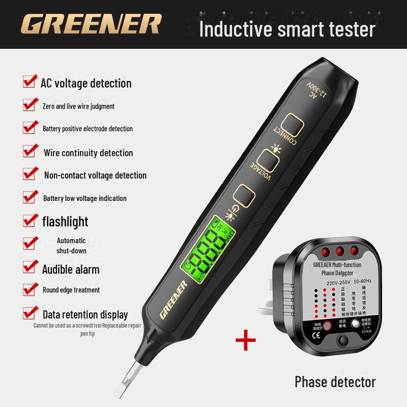 Green Forest Multifunction Electrician Test Pen – Digital Display Wire & Leakage Detection