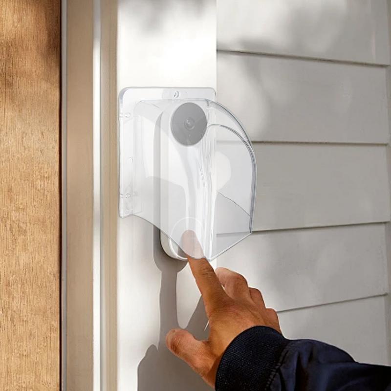 ABS Doorbell Rain Cover,Transparent Doorbell Waterproof Cover Weatherproof Protector Doorbell Attachment Durable
