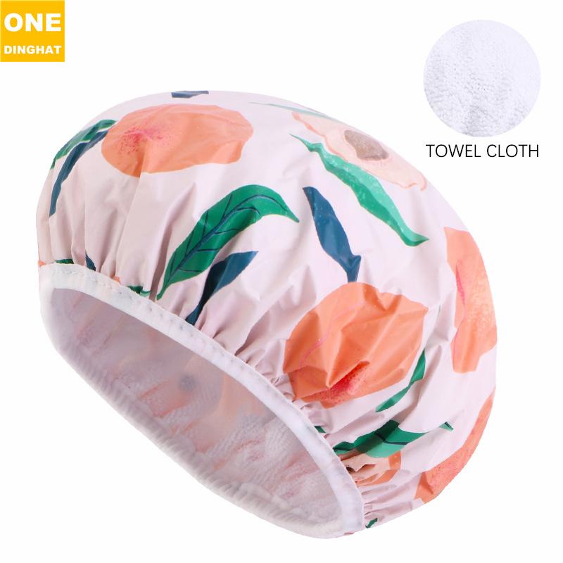 Duschhaube mit Eva-Aufdruck, doppellagig, verdicktes Handtuch, Tuch, Trockenhaube für Haare, Dauerwellenhaube, 2-in-1-Haarpflegehaube, Jdy-453G