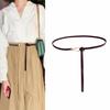Solid Color Knotted Belt PU Leather Dress Belt New Waist Chain  for Jeans