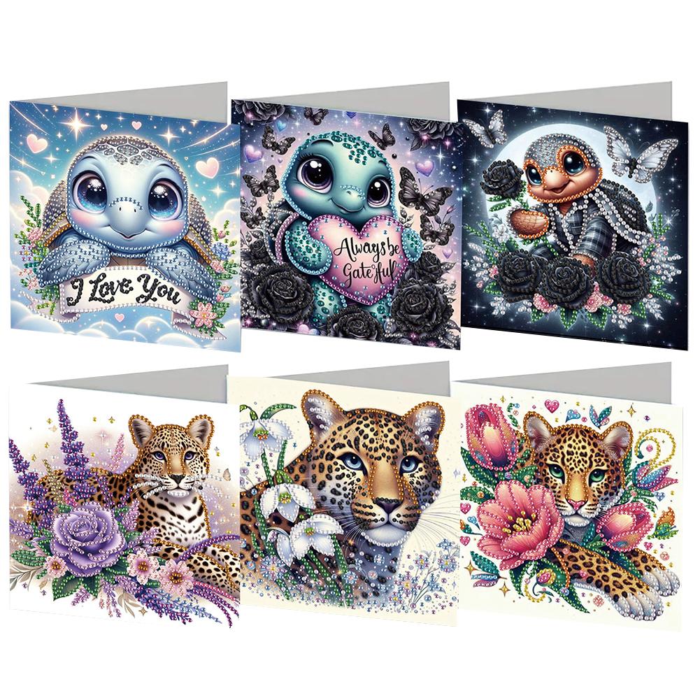 

6PCS DIY Diamond Painting Greeting Card Set Diamond Art Handmade Cards for Birthdays Thanksgiving & Special Occasion