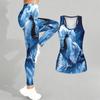 Wild Wolf Pattern Print Yoga Outfit for Women Fashion Workout Leggings Fitness Sports Casual Yoga Set Sports Suit