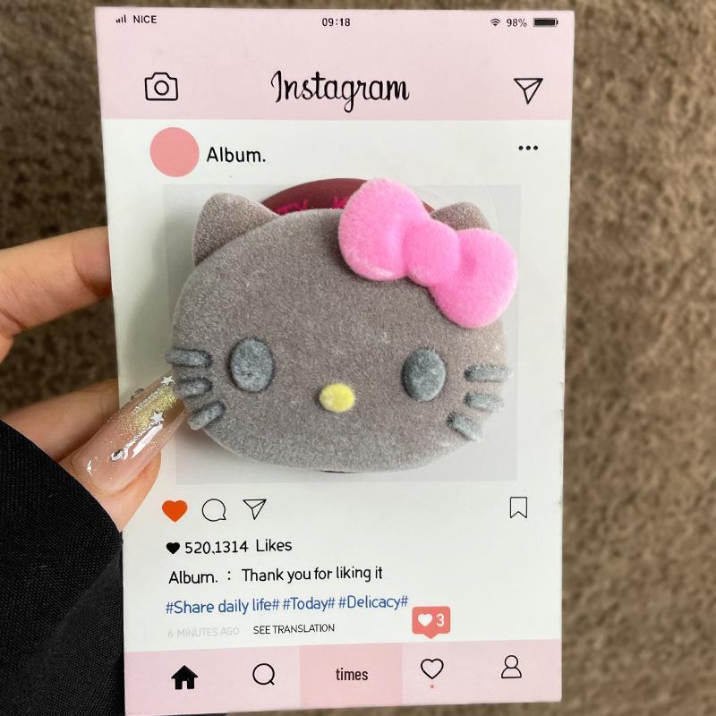 MagSafe-Compatible Cartoon Kitty Silicone Stand with Strong Magnetic Airbag Retraction