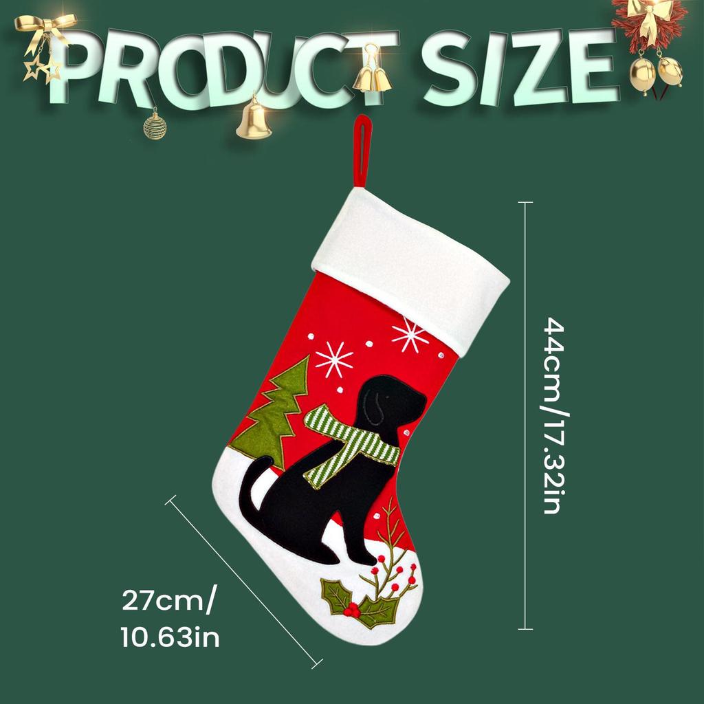 Large Christmas Stocking Cat Dog Pattern Ornament Party Favors Stockings Fireplace Decoration Christmas Gift Bag For Boy Girl