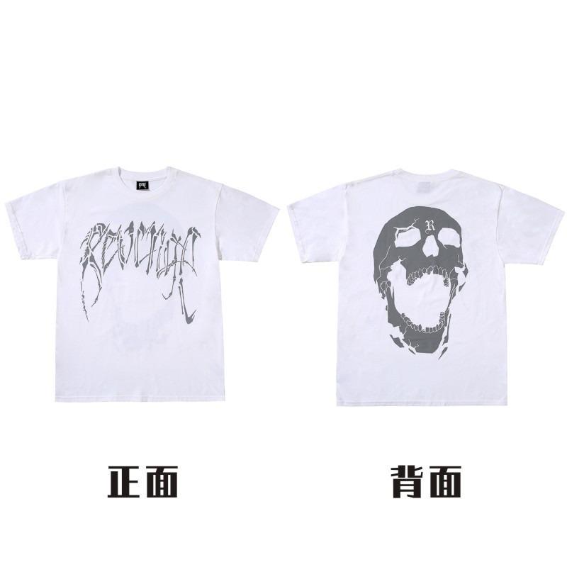

REVENGE Gothic Font TShirt with Red Skull Back Print Black Streetwear Tee for Unisex Women 3D Graphic Top Punk Style 1067 S