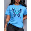 Sparkly Purple Butterfly Women's Tee - Glittery Graphic, Trendy Casual Top