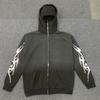 European and American Y2K Retro Printed Street Hip-hop Zipper Hoodie