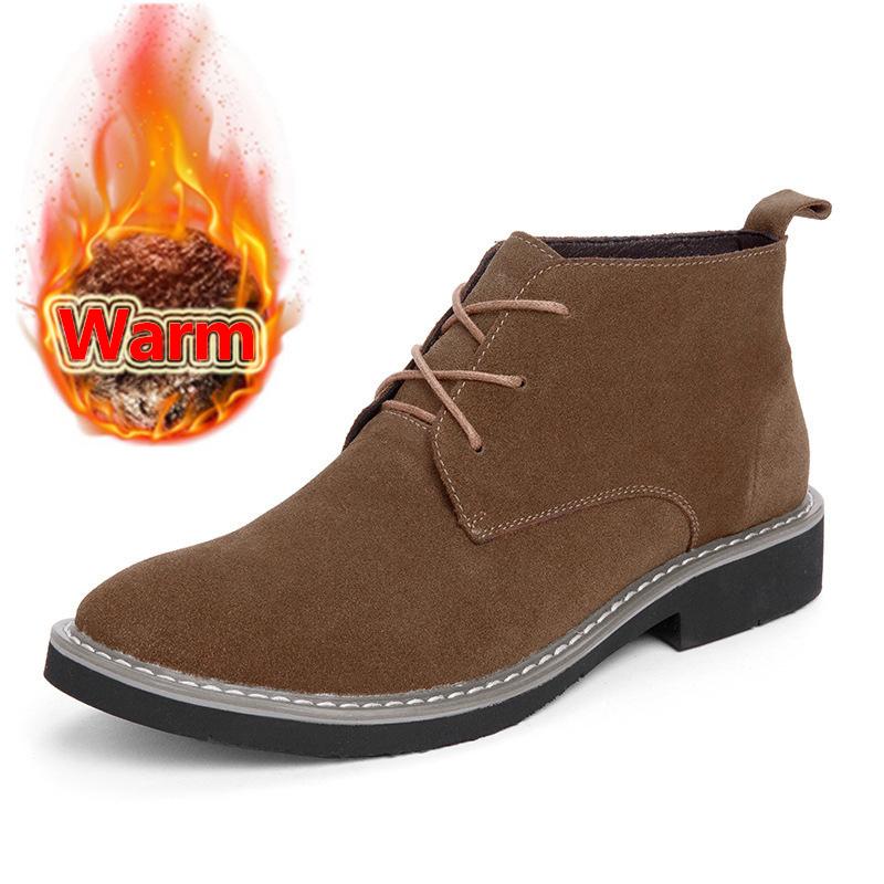 

Модные мужские ботинки Челси в новом британском стиле, с круглым носком, на толстой подошве 6 см, деловая обувь, кожаные туфли с низким верхом, универсальные ботильоны для улицы 46