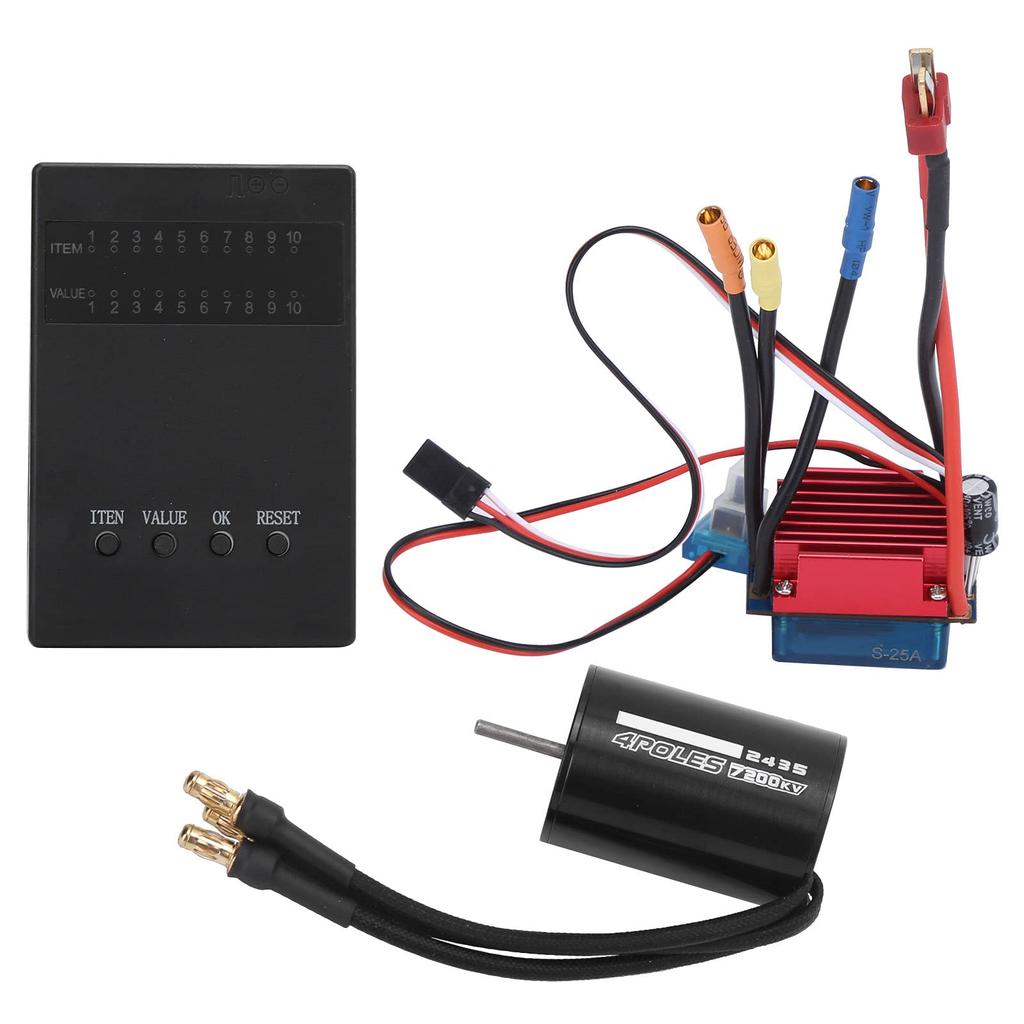 25A Brushless ESC Set, RC 7200KV Brushless Motor Set, High Strength, Multi-Function for 116 and 118 Scale RC Drones
