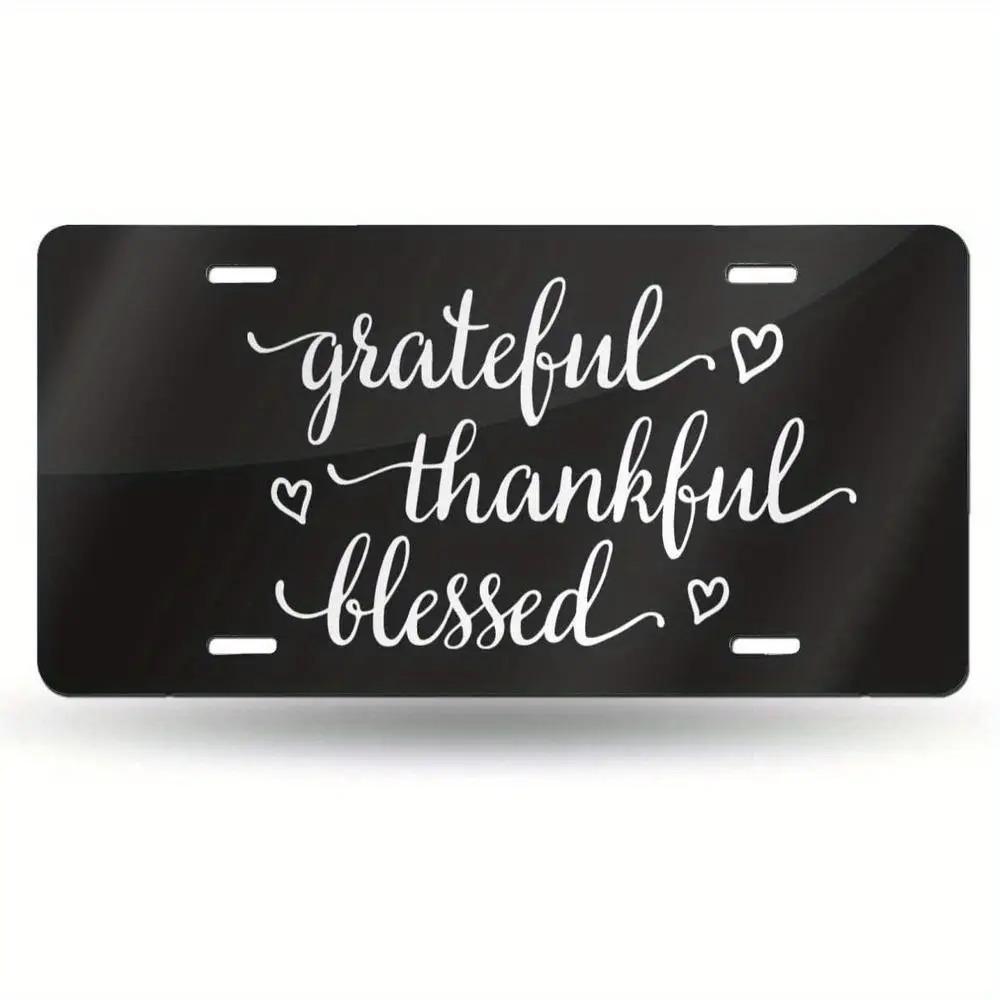 AL Sign Vintage Durable Metal Plaque Wall Decor Grateful Thankful Blessed Christian Wall Art 15x30cm(5.9x7.8inch)