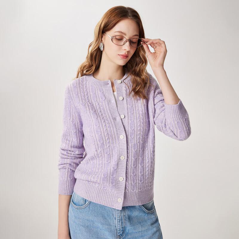 Women's Thickened Round Neck Wool Cardigan