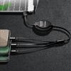 3 In1 Retractable Fast Charge Data Cable USB Android Type-C IPhone Car Accessories For Cadillac XT5 XTS CTS BLS SLS DTS SRX Escalade Tiburon Deville