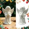 3D Printed PLA Art Praying Angel Figurine, White Statue, DIY Paintable Holy Figurine Cherub Sculpture, Christmas Tabletop Home Office Decor, Religious