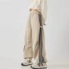 Women's High - Street American - Style Wide - Leg Striped Utility Joggers - Straight - Leg Casual Ankle - Length Sporty Pants