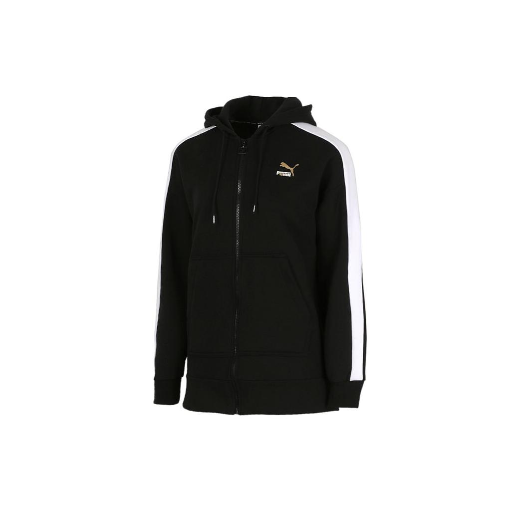 Puma Colorblock Logo Tape Hooded Jacket Women Jacket Black 531278-01