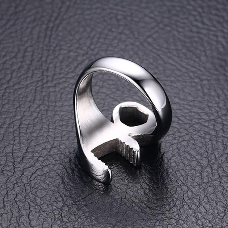 Personalized titanium steel  wrench rin open ring punk ring