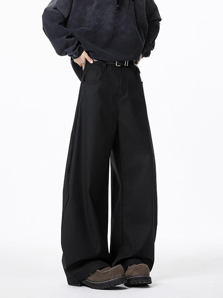 American Dark Gray Scimitar Pants Men's Spring Loose Drape Professional Suit Pants High Street Trendy Brand Wide Leg Trousers