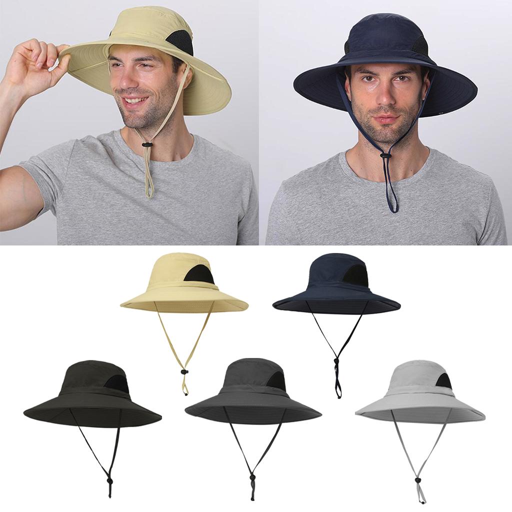Women Mens Wide Brim Sun Hat Outdoor Hiking Travel Protection Fishing Cap