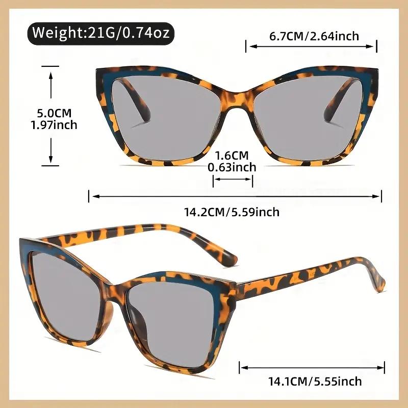 1Pc Fashionable Cat Eye Frame Glasses Chic Black And Leopard Print Decoration Perfect For Party And Holiday Gifts