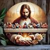Vintage Round Iron Wall Art Jesus Apostles Religious Decor Church Home Living Room