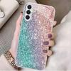 Farbiges Glitzer versilbertes Glas Handyhülle geeignet für Samsung Galaxy S26 S25 S24 S22 S21 S20 FE/Ultra/Plus Anti-Drop
