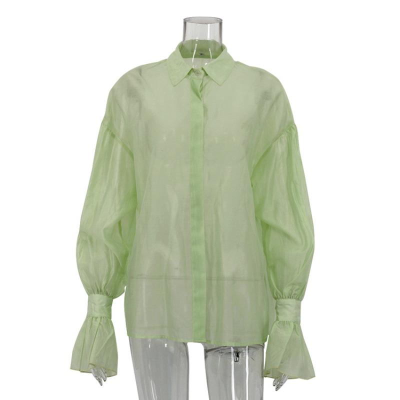 Fashion Loose Solid Color Women's Blouse 2026 Elegant Lapel Long Sleeve Office Lady Shirts Casual Classic Top Spring Female Clothing