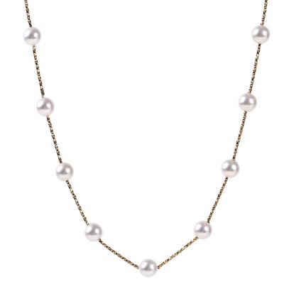 Von Yumi Perlenkette Yumi Sienne 7mm Kurz Station Beliebte Zeremonien Stilvoll Made in Japan [MIONO] [Produziert Katsura] Damen (Gold)