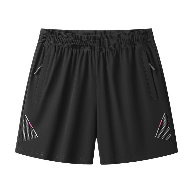 

Summer Ice Silk Shorts Breathable Sports and Leisure Shorts Women s Beach Shorts Women s Sports Shorts XXXXL чёрный
