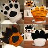 Simulated Faux Tiger Paw Gloves Stuffed Toys Bear Paw Plush Gloves Role Playing