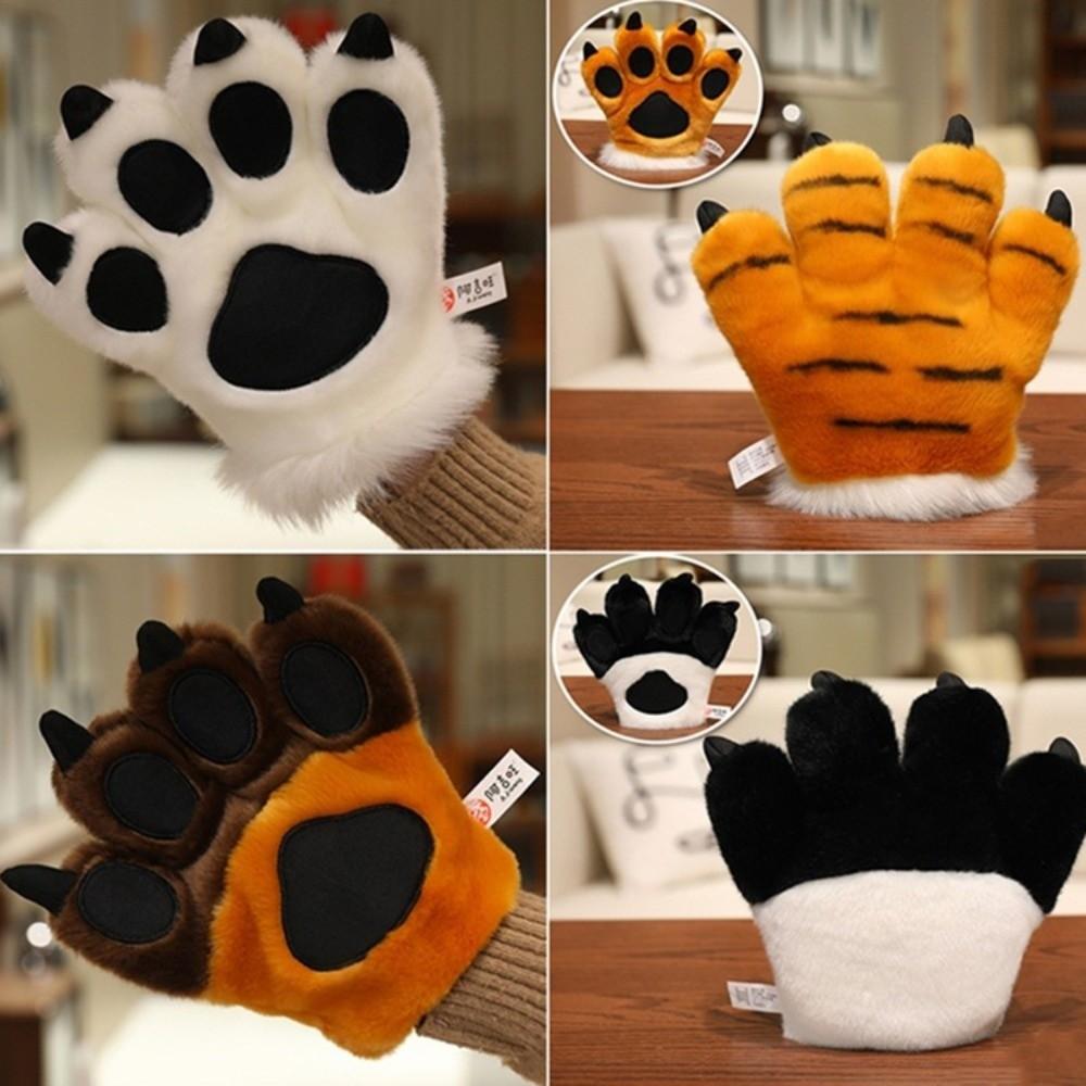 Stuffed Toys Animal Paw Plush Gloves Furry Texture Bear Paw Plush Gloves Role Playing