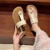 French vacation cool slippers women's summer wear 2025 new fairy style with skirt flat bottom toe beach shoes