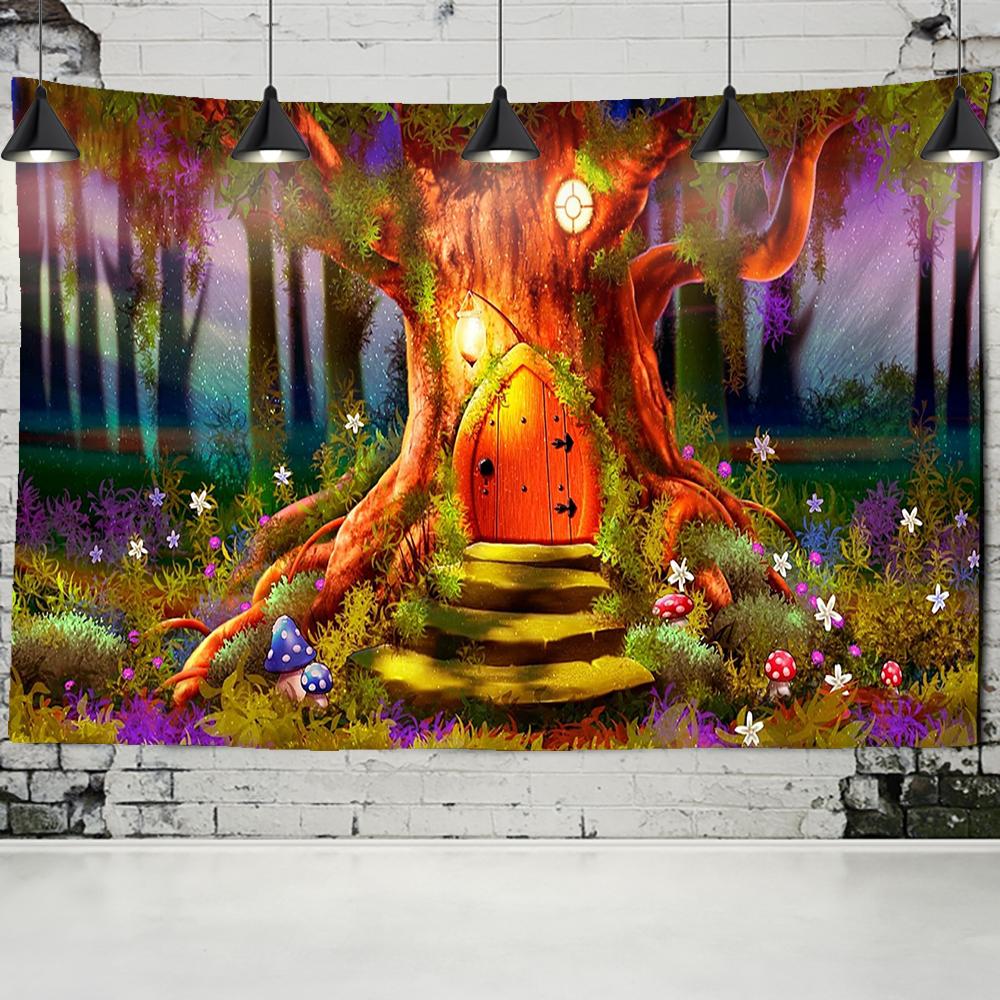 Natural Forest Tapestry Landscape Print Big Wall Hanging Tapestry Cheap Hippie Wall Hanging Bohemian Mural Tapestry