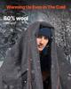 Wool Camping Blanket 64" x 88" Warm for Camping Hiking Travel Dark Grey