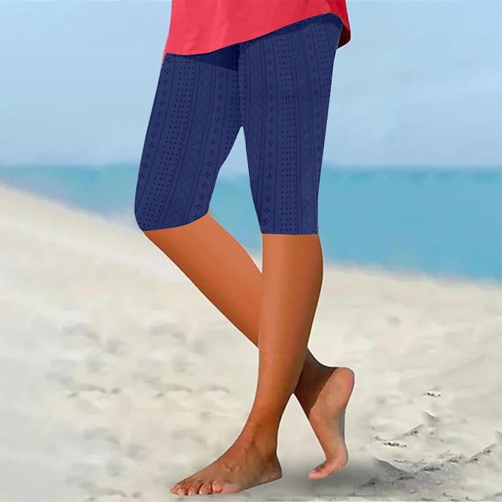 Damen Sommer Einfarbig Verschluss Unten Yoga Hose Kann Als Shorts Getragen Werden