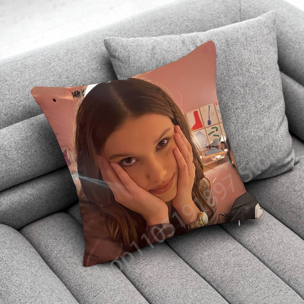 M-Millie Bobby Brown Throw Pillow Case For 55cm 30cm 50cm 45*45cm 40cm Square Chair Pillowcase Case