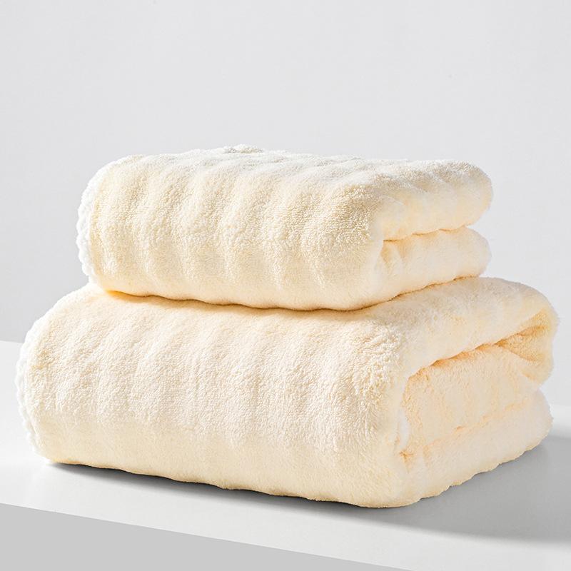 Prosop de baie din fleece de corali 70*140cm, Prosop de plajă gros pentru uz casnic pentru adulți, Prosop din catifea corduroy tip bomboană