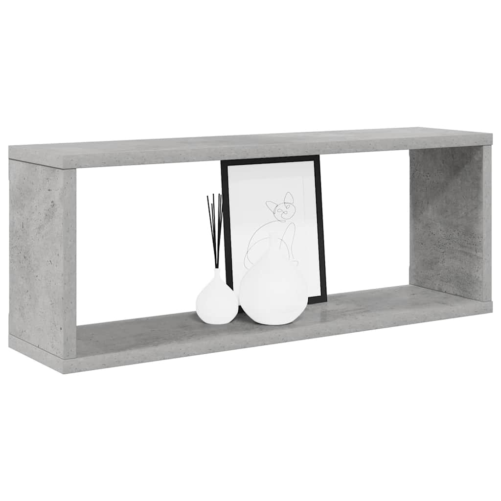 Vidaxl Półki Ścienne Kostki 4 Szt., Szarość Betonu, 60X15X23 Cm