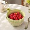 Vegetable Cleaning Basin Ceramic Berry Washing Bowl with Drainage Hole, 360 Degree Self Strawberry Tool Rinsing Fruit Rinse Bowl, Fresh Strainer