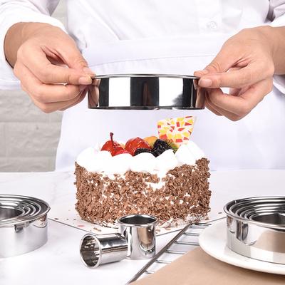 14Pcs Stainless Steel Mousse Mould Round Shaped Dough Cutting Tool Cookie Biscuit Cutters Circle Pastry Cutters Cake Baking Mold