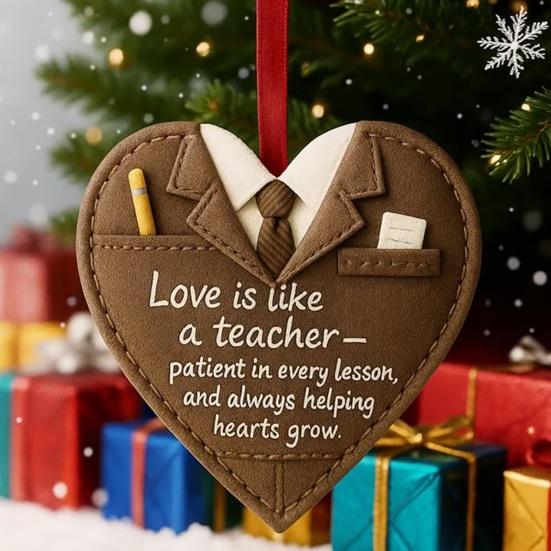 Occupational Love Heart Ornaments Heart Ornament to Honor Chef/Teacher/Builder/Firefighter for Christmas Tree Decor