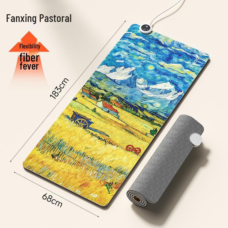 Electric Heated Non-Slip Yoga Mat - Quick Heat, Extra Wide & Long for Indoor Home Fitness