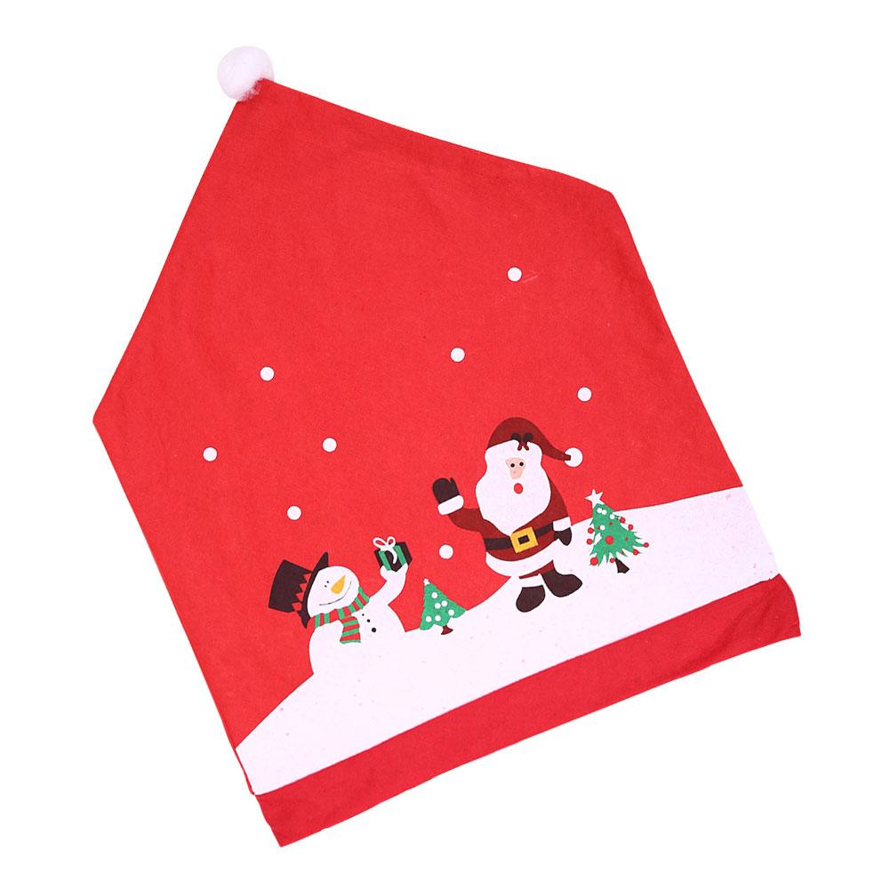 Christmas Santa Hat Chair Cover Multipurpose Dining Chair Decor Cover Cute Festival Favor for Banquet Holiday Festival Decor