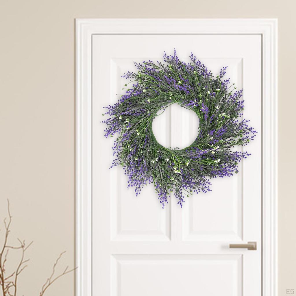 Lavender Wreath " Artificial for Front Door Wall Window Party Decor, Indoor/Outdoor Use